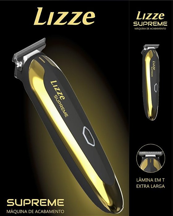 Lizze Supreme Máquina de Corte Profissional Sem Fio Bivolt Preto/Dourado 7W