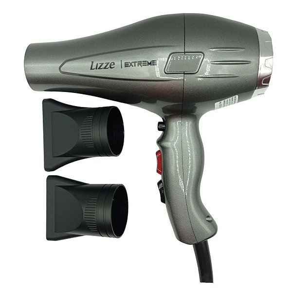 Lizze Secador de Cabelo Extreme Profissional Íons Negativos 2400W 127V Cinza