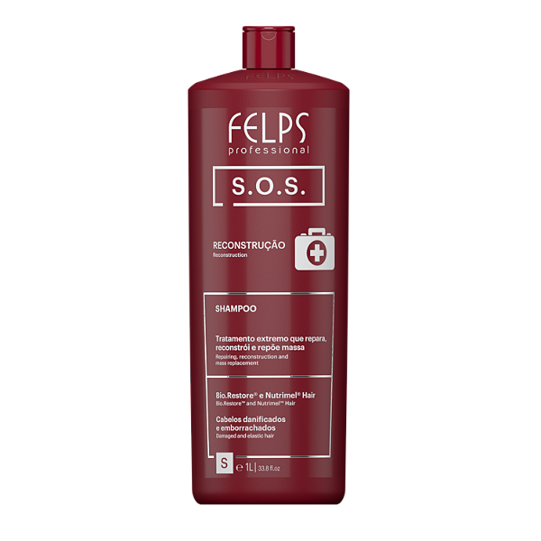 Felps Professional S.O.S. Reconstrução Shampoo Reparador para Cabelos Danificados 1000ml