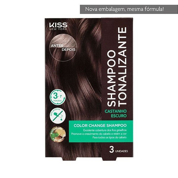 Kiss New York Shampoo Tonalizante Castanho Escuro
