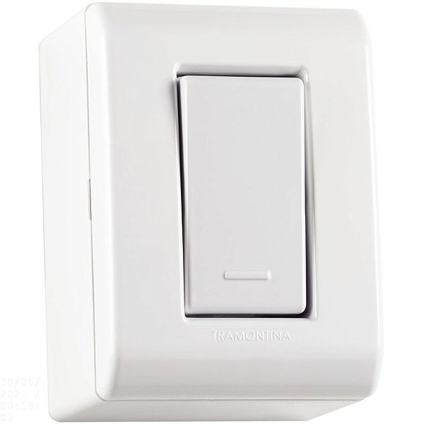Tramontina LizFlex Caixa Sobrepor 1 Interruptor Simples 10A 250V Branca