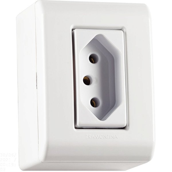 Tramontina LizFlex Caixa Sobrepor 1 Tomada 2P+T 10A 250V Branca
