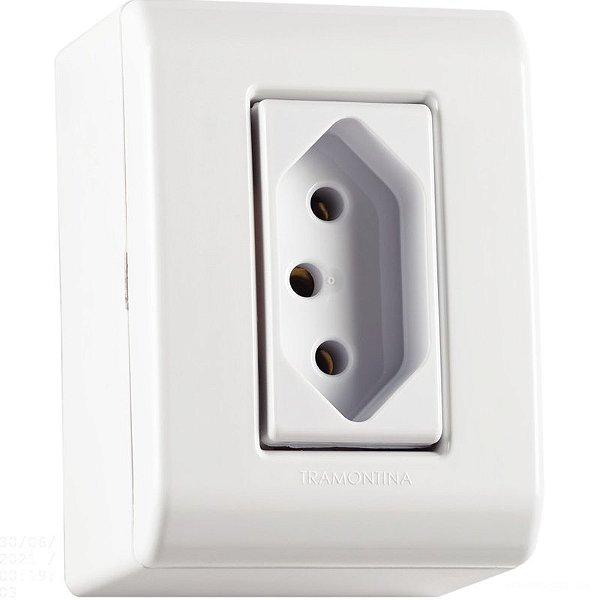 Tramontina LizFlex Caixa Sobrepor 1 Tomada 2P+T 20A 250V Branca