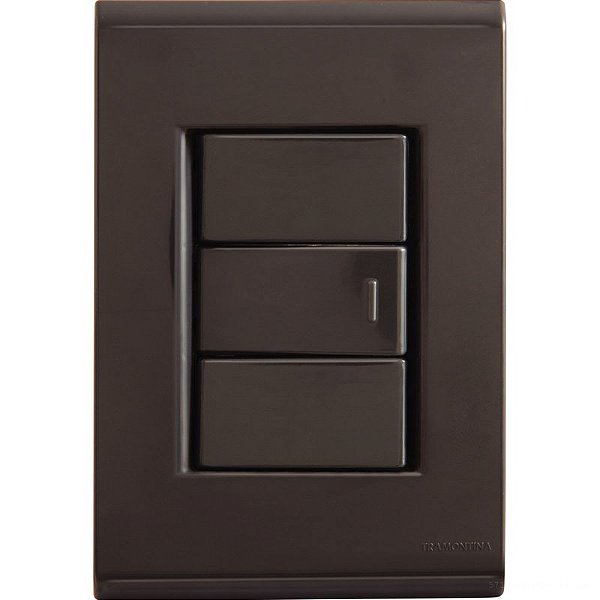 Tramontina Liz Conjunto 2x4 1 Interruptor Simples 10A 250V Grafite