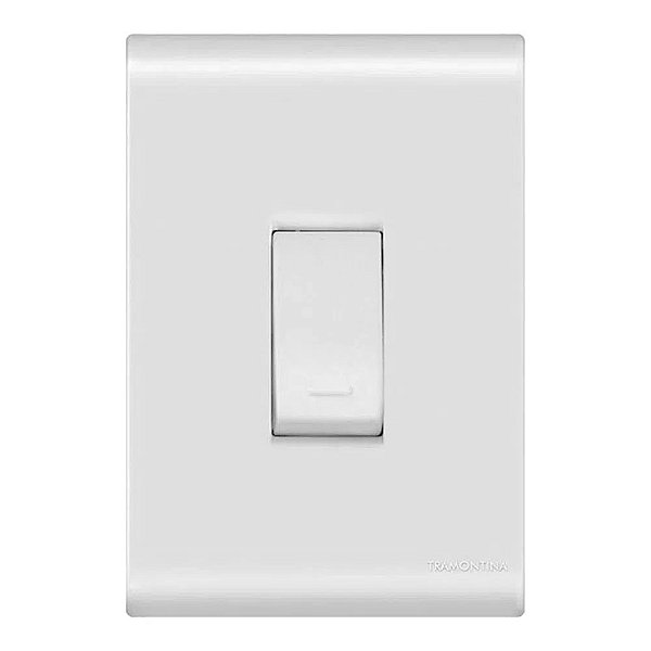 Tramontina Liz Conjunto 4x2 1 Interruptor Paralelo 10A 250V Branco