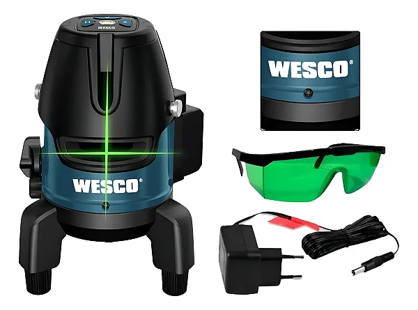 Nível a Laser Verde 5 Linhas com Base Giratória – WS8911K – Wesco