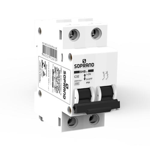 Disjuntor DIN Bipolar 2x16A Curva C 240V 6kA Branco Soprano