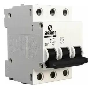 Disjuntor DIN Curva C Unipolar 1x63A SHB3 GII‑C063A Branco Soprano