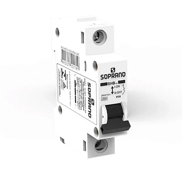Disjuntor Monopolar 20A Curva C 240V 4,5kA SHB1GII Branco Soprano