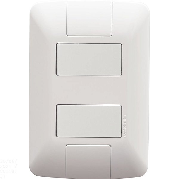 Tramontina Aria Conjunto 4x2 2 Interruptores Simples 6A 250V Branco