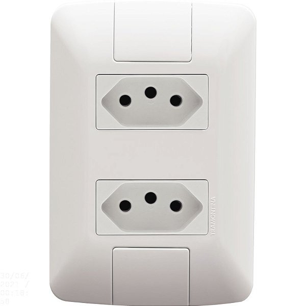 Tramontina Aria Conjunto 4x2 2 Tomadas 2P+T 10A 250V Branco