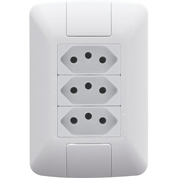 Tramontina Aria Conjunto 4x2 3 Tomadas 2P+T 10A 250V Branco
