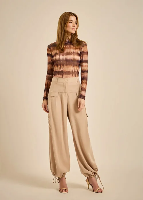 CALÇA MOB CARGO UTILITARIA HIGHLINE FEMININA BEGE CLARO