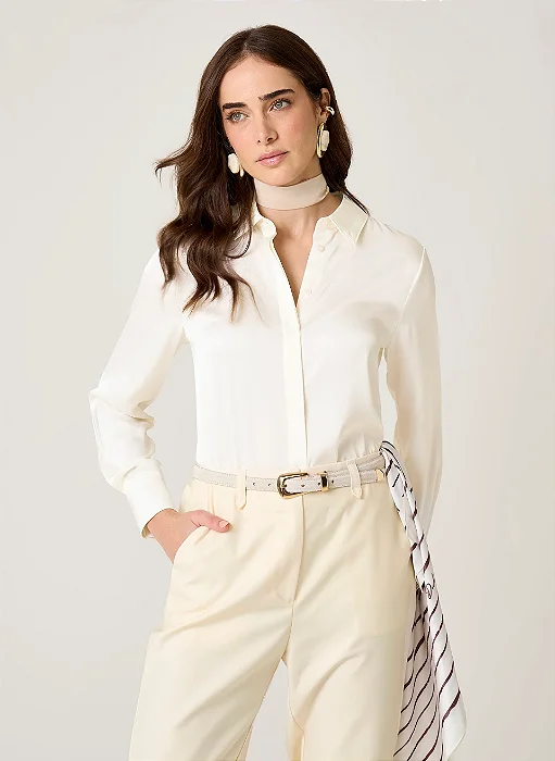 CAMISA MANGA LONGA ALINE DUDALINA FEMININA OFF WHITE