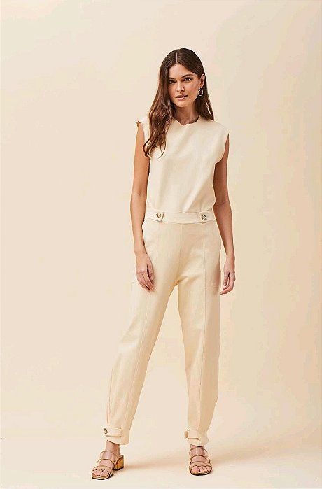 CALÇA VOAR ALFAIATARIA EM MALHA KING FEMININO