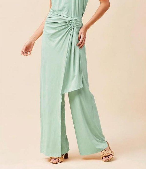 CALÇA FEMININA VOAR NO TECIDO FLUITY LISO NA COR MENTA