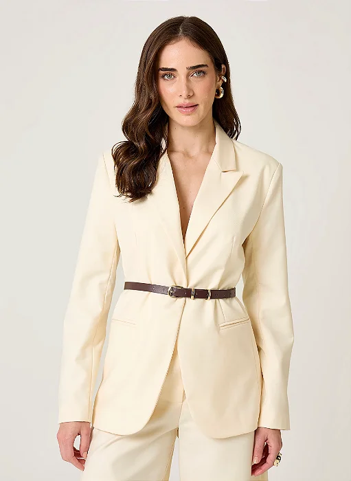 BLAZER DUDALINA SLIM FIT FEMININO ALFAIATARIA OFF WHITE