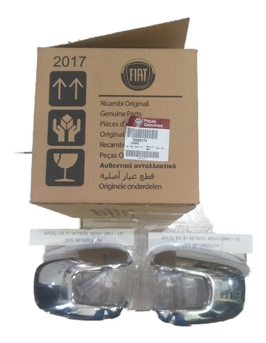 Capa Espelho Retrovisor Novo Uno Fiorino Vivace Cromada 10/