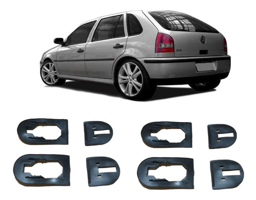 Kit Guarnição Maçaneta Externa Porta Gol Parati G3 G4 4 Pts