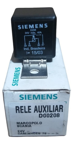 Relé Auxiliar Universal Suporte 4 Terminais 40a 24v Vdo