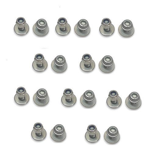 Kit 20 Parafuso Placa Moto 6x16 Mm Arruela Porca Travante
