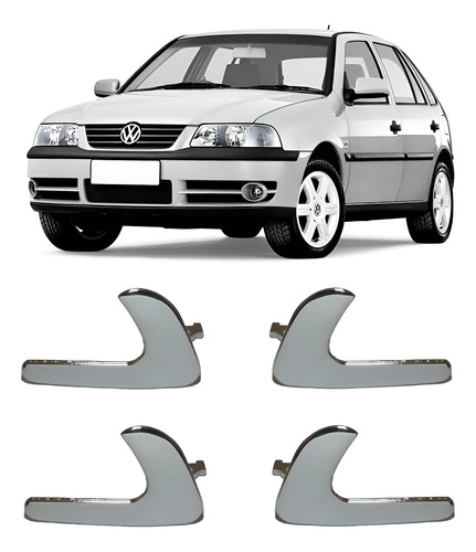 4 Maçaneta Interna Gatilho Porta Gol G2 G3 Parati Cromado