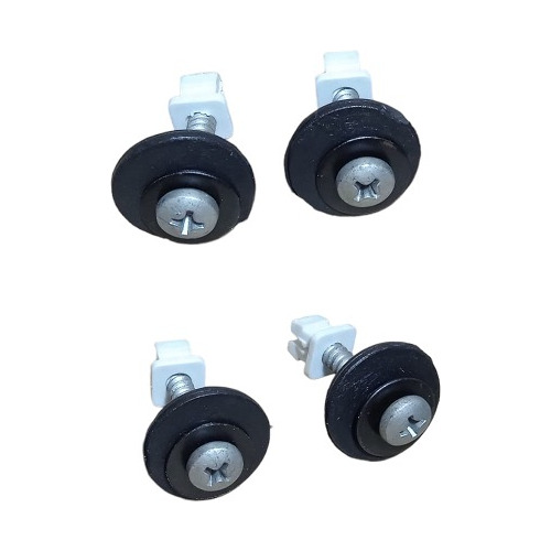 Kit Fixação Placa 4 Buchas Parafusos 7 X 7 Mm Capa 4pcs