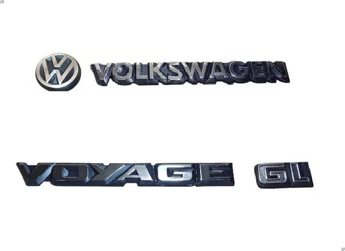 Kit Emblema Voyage Traseiro Modelo Gl 85 A 90 4pcs