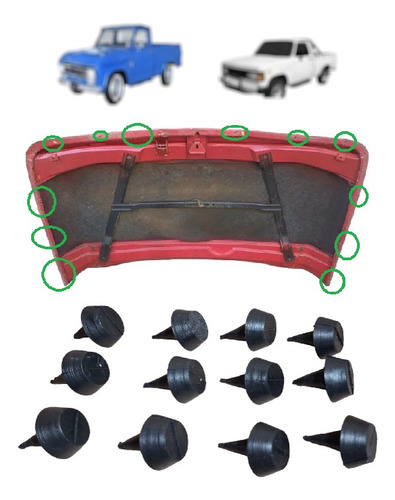 Kit Batente Capo Lateral D20 D10 C10 A10 A20 Chevrolet 12pcs