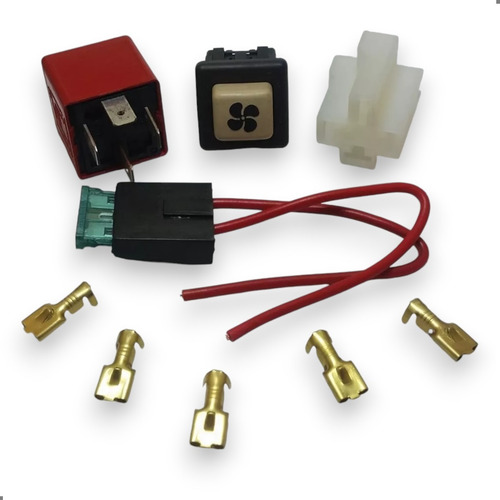Kit Rele Botão Porta Fusivel Plug Terminal Ventoinha Ligação Direta Universal Ford Fiat Vw Gm Importados