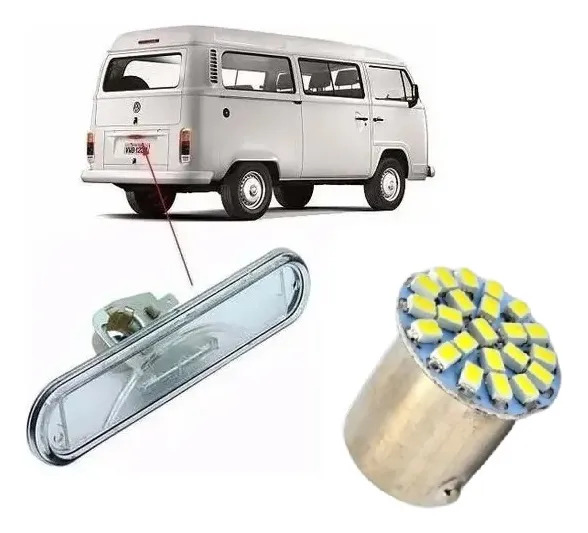 Lanterna Luz Placa Kombi 1998 A 2014  C/ Soquete E Led