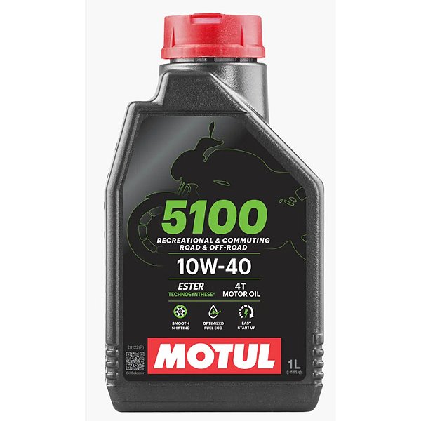 MOTUL LUBRIFICANTE SEMISSINTÉTICO 10W40 SP MA2 ESTER 5100 MOTO 4T