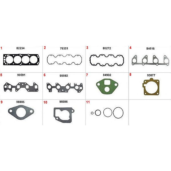JUNTA MOTOR CORSA 1.6 / 1.8 MERIVA / MONTANA / FIAT 1.8 8V SUPERIOR