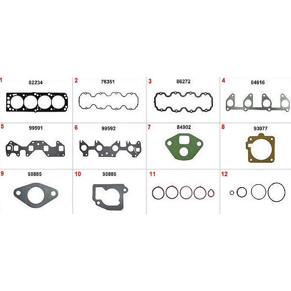 JUNTA MOTOR CORSA 1.6 / 1.8 MERIVA / MONTANA / FIAT 1.8 8V SUPERIOR +