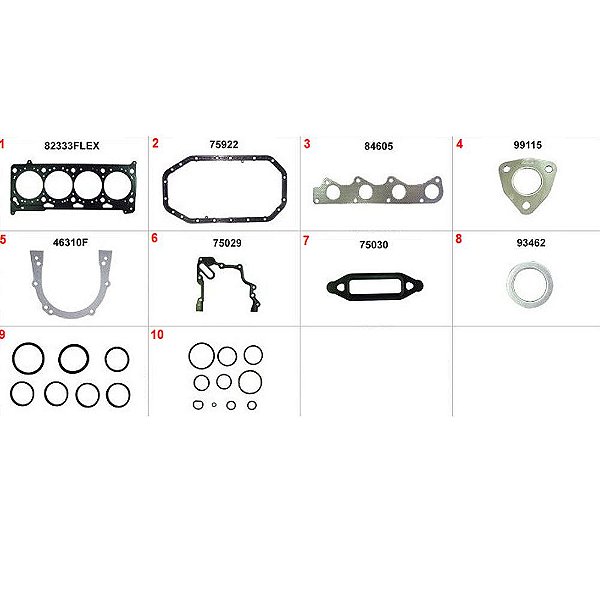 JUNTA MOTOR GOL /  FOX / POLO 1.6 8V KOMBI 1.4