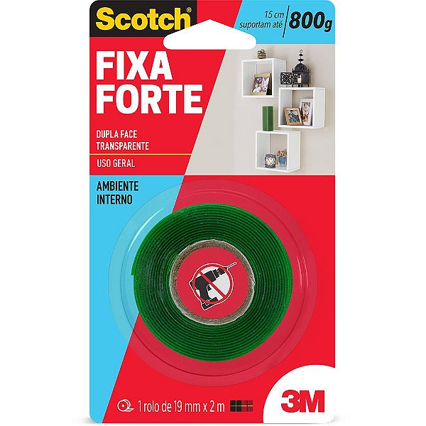 FITA DUPLA FACE - FIXA FORTE 19MMX2 METROS