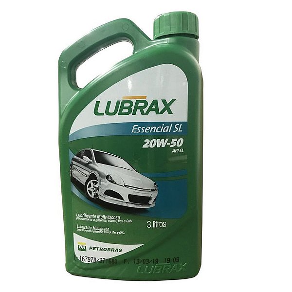 LUBRIFICANTE MINERAL 20W50 SL - ESSENCIAL 3 LITROS
