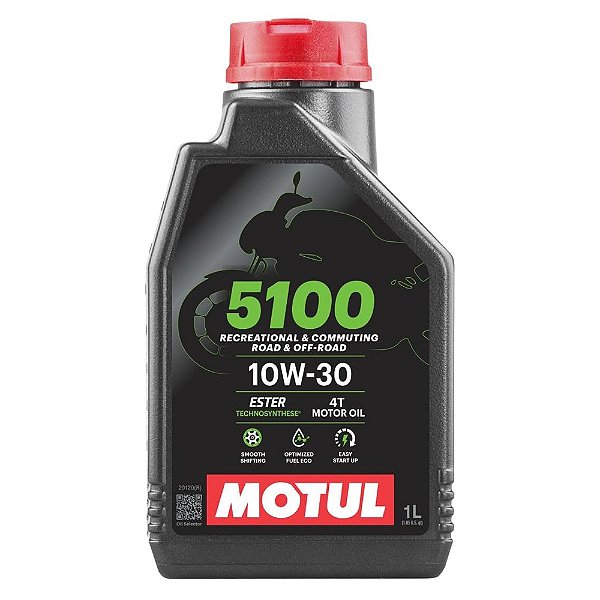 MOTUL LUBRIFICANTE SEMISSINTÉTICO 10W30 SP MA2 ESTER 5100 MOTO 4T