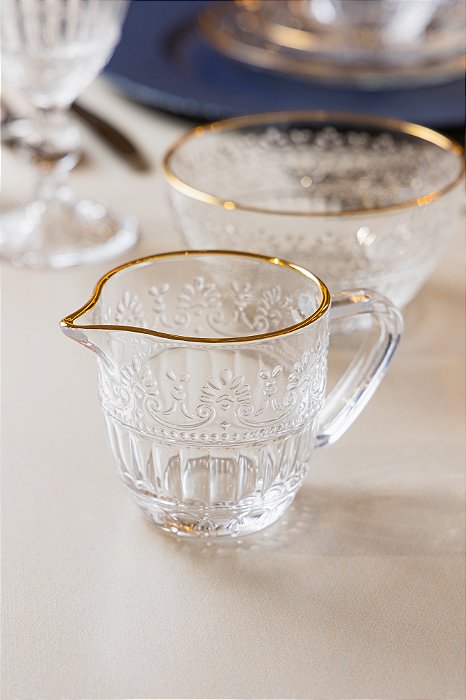 Leiteira Mauve com Fio de Ouro 230ml Cristal - Wolff