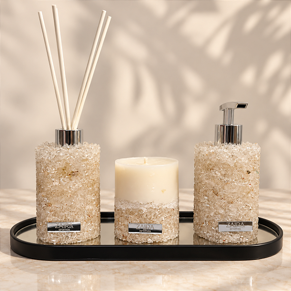 Trio Lavabo - Cristal de Quartzo