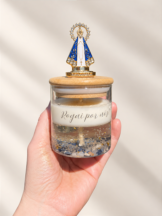 Vela Gel - Nossa Senhora Aparecida com Pedras