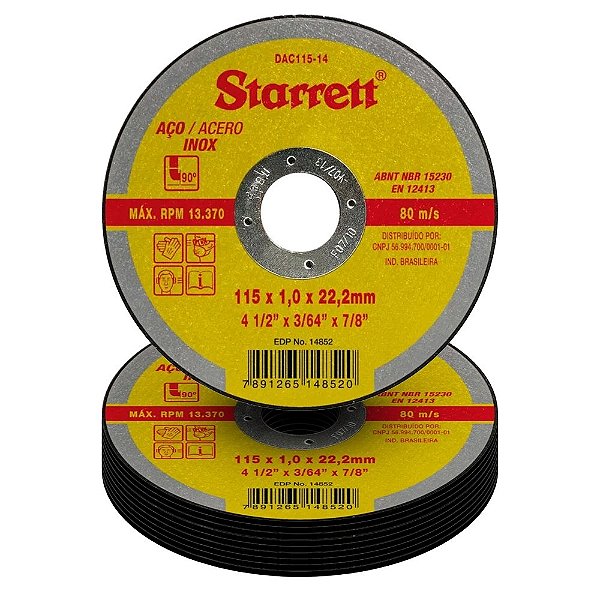 Discos de Corte Starrett 4.1/2 115x1mm
