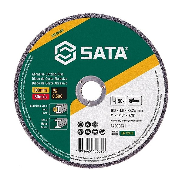 Disco de Corte SATA 7" Metal/Inox 180x1,6mm