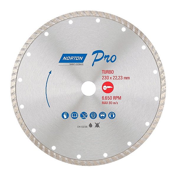 Disco Corte Norton Diamantado Pro Turbo 230mm