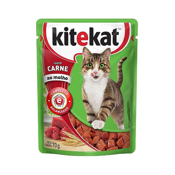 Kitekat Carne Adulto 70g Ração para Gatos