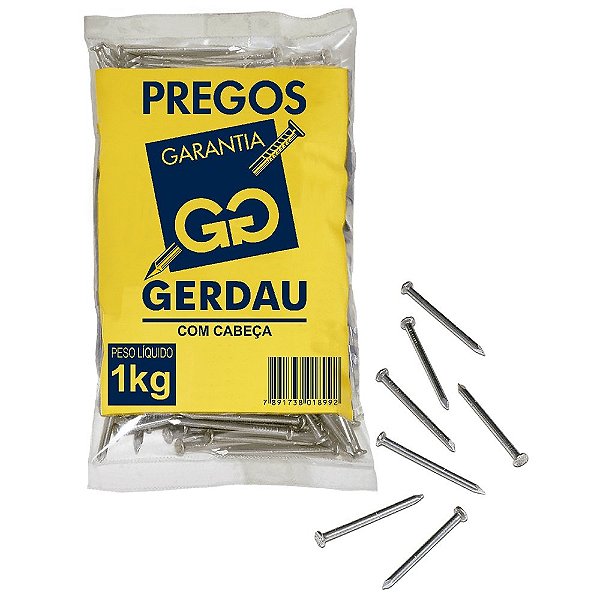 Prego Gerdau Cabeça 18x36mm 1kg Construção