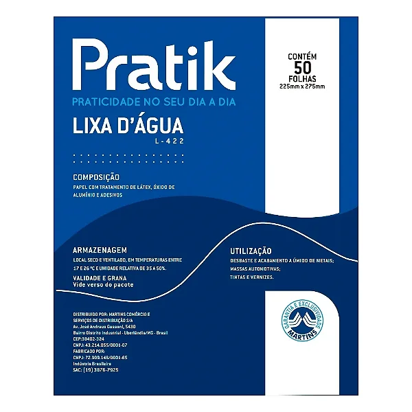 Lixa D'Água Pratik G80 225x275mm