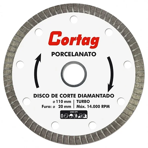 Disco Diamantado Cortag Turbo Para Porcelanato 110x20mm