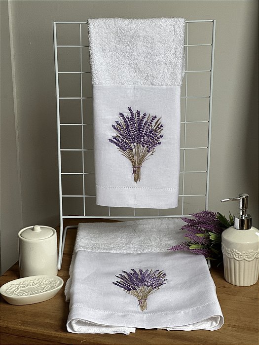 TOALHA DE MÃO LAVANDA BUQUÊ