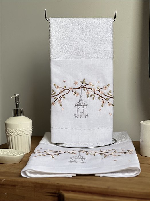 TOALHA DE MÃO CEREJEIRA GAIOLA